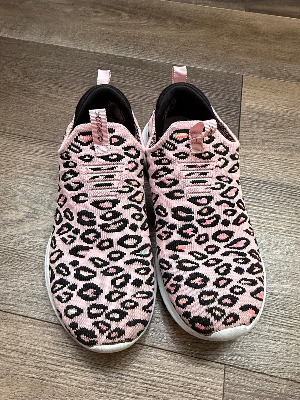 Skechers Pink Leopard Slip-On Sneakers for Kids